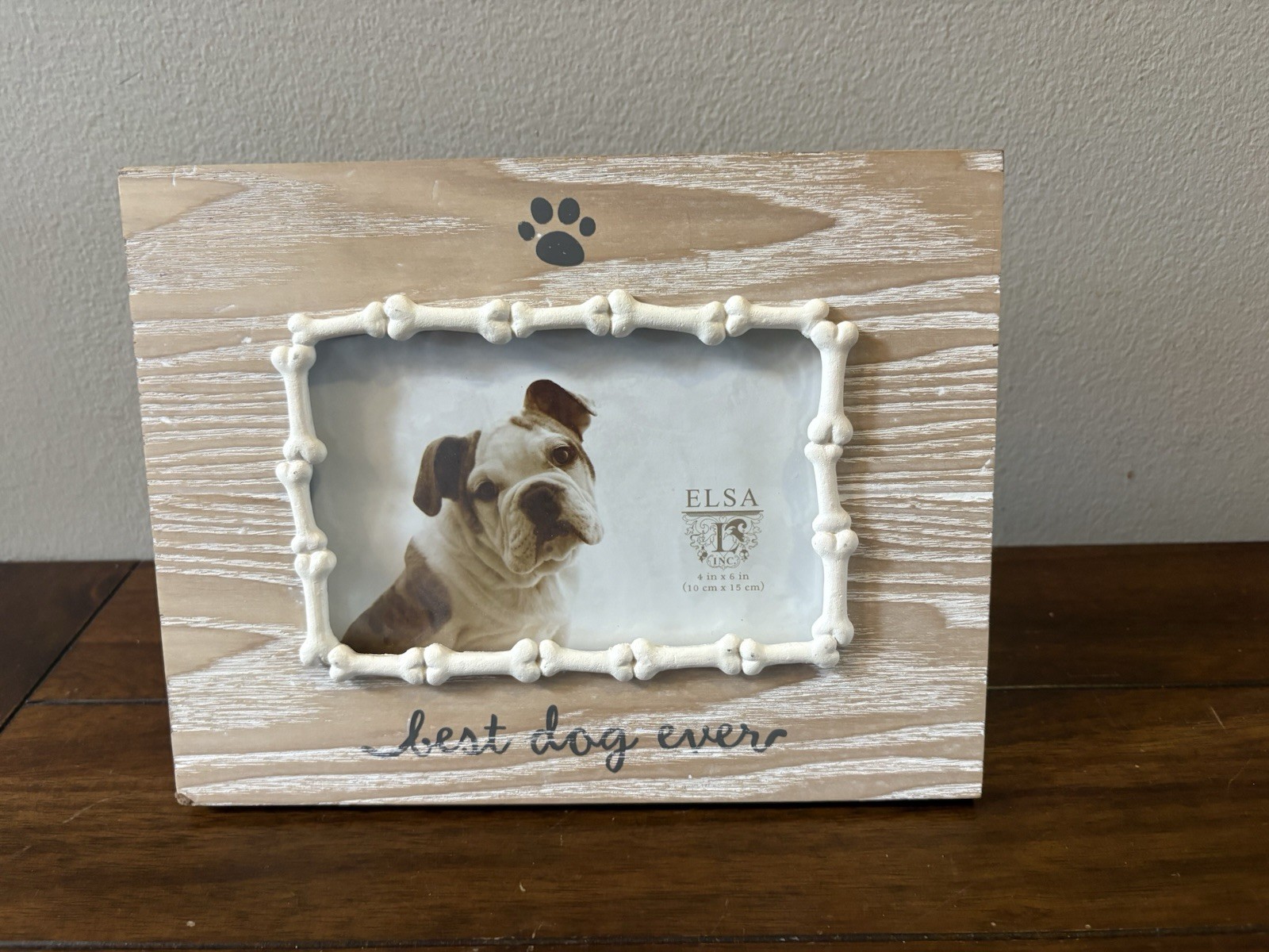Distressed White Wood Pet Memorial Photo Frame
