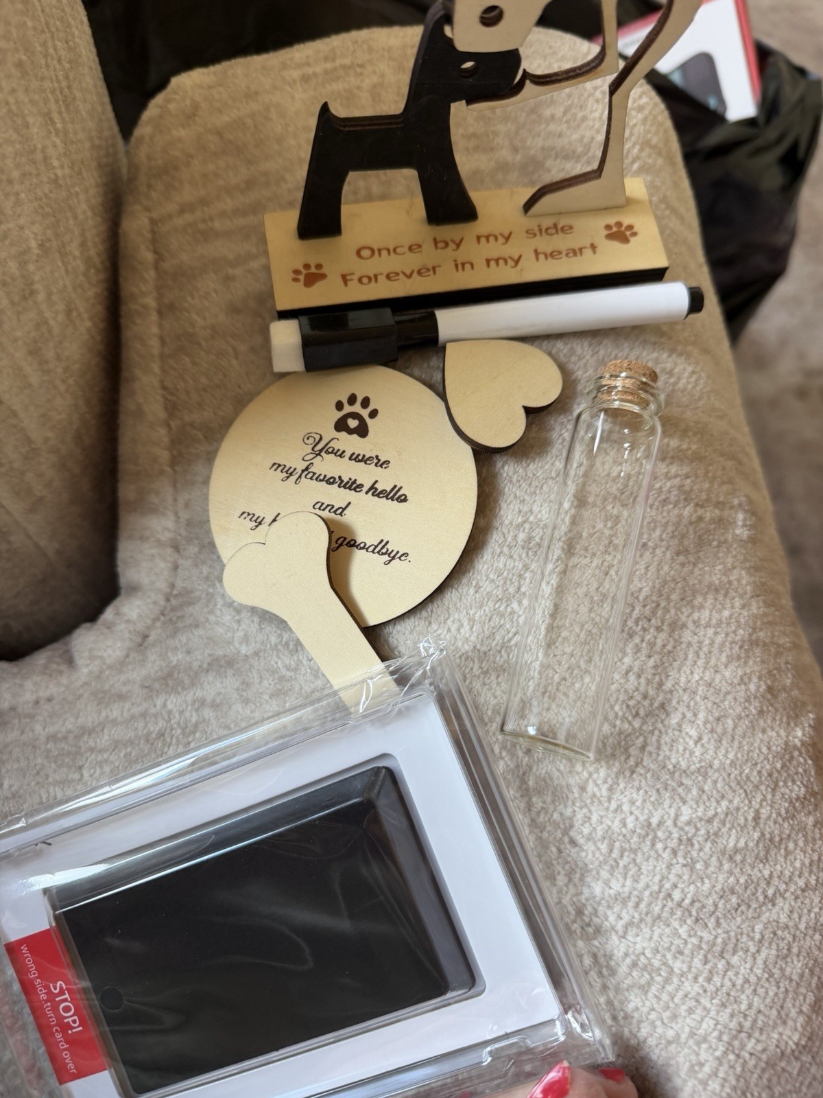 Dog Memorial Plaque/Marker Shadow Box Display, Engraved Personalized