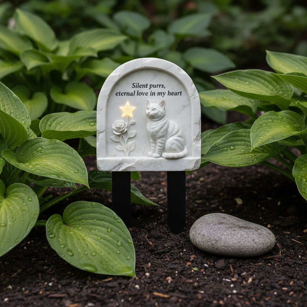 Outdoor Pet Memorial Stake, Cat Grave Marker for Outdoor Garden, for Cat Loss
