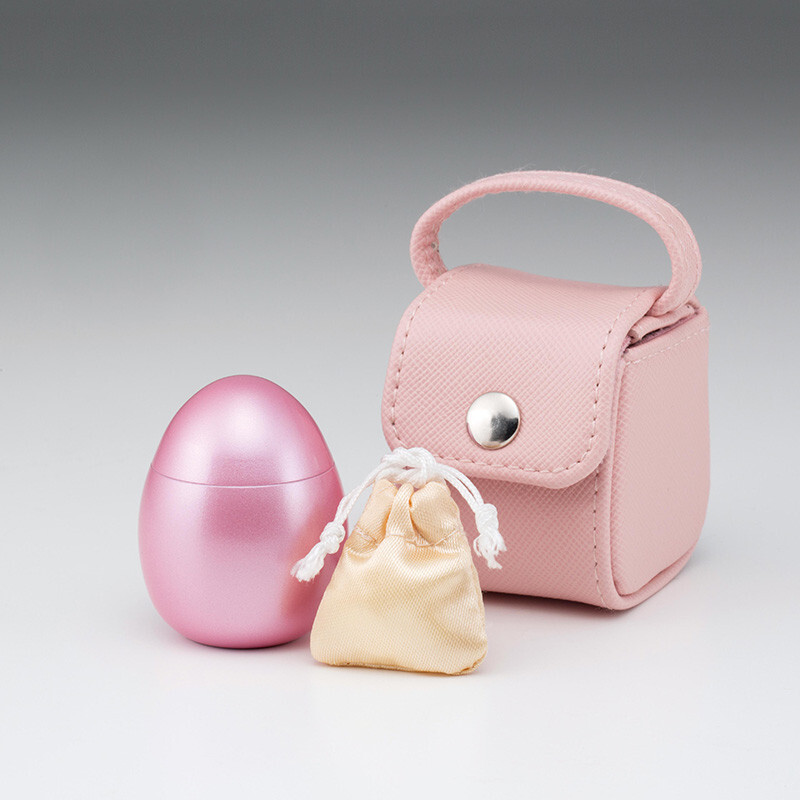 Popo Color:Pink Small Keepsake Urn for Human Ashes Brass with Mini Pouch