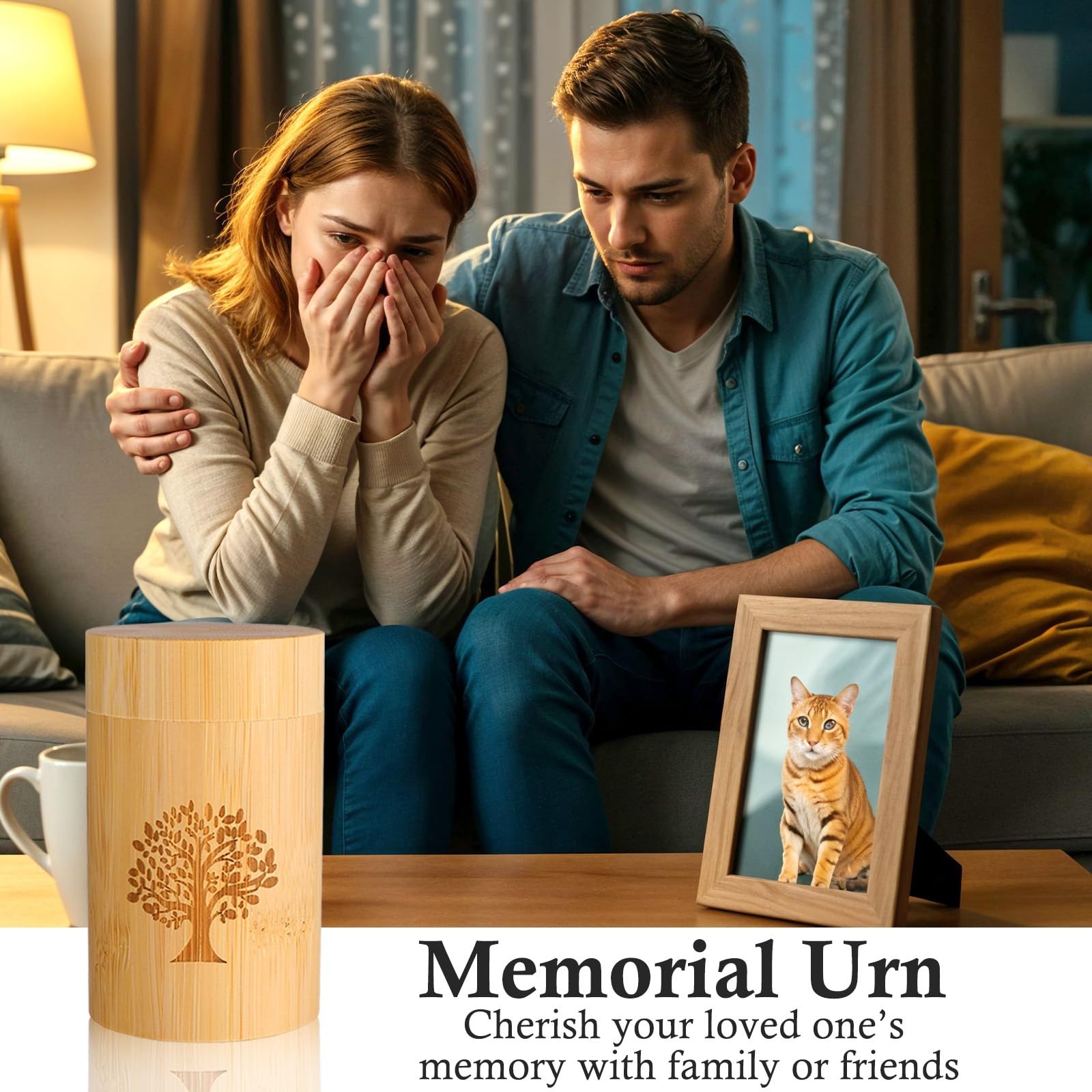 Small Bamboo Scattering Urn Tube for Human Ashes Mini Original Wood