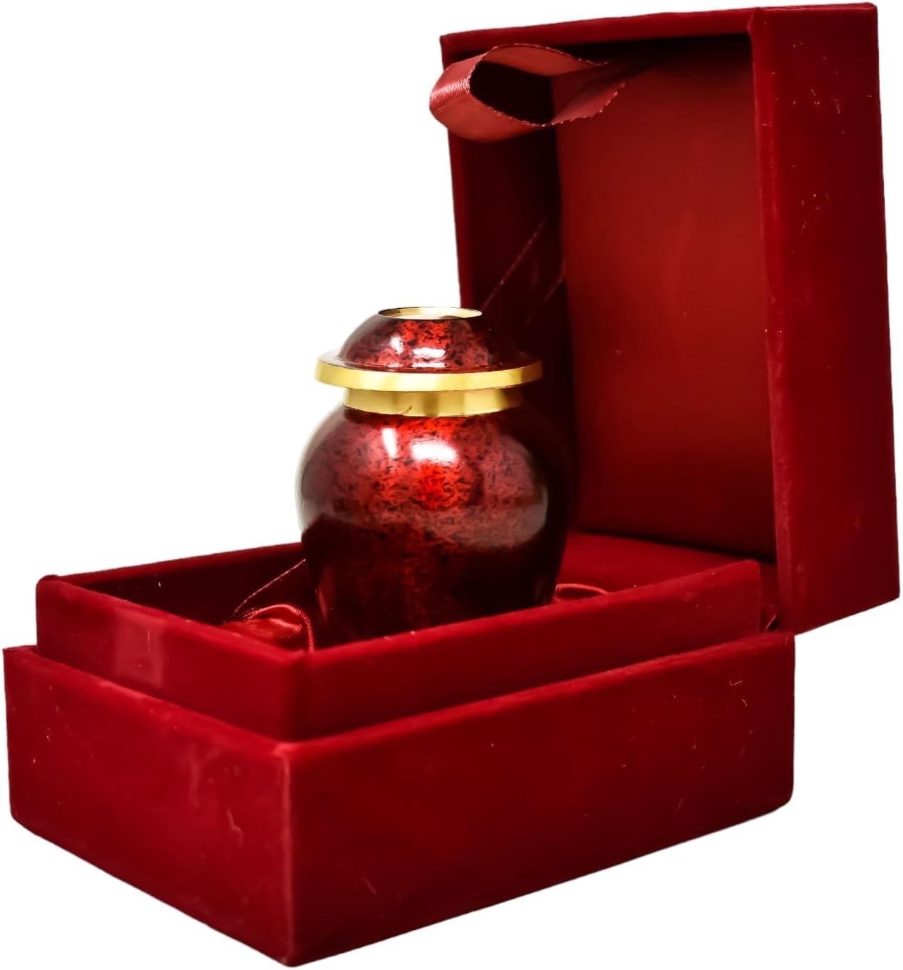 Mini Cremation Urn for Human & Pet Ashes Red Keepsake 3 Inch Small Memorial Gift