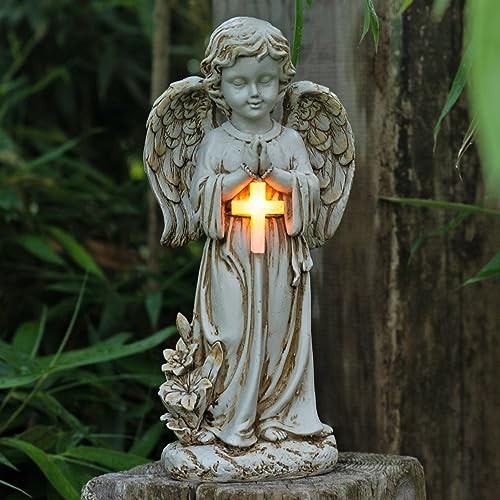 Angel Statue for Garden,Solar Angel for Cemetery Angel Garden Statue 08