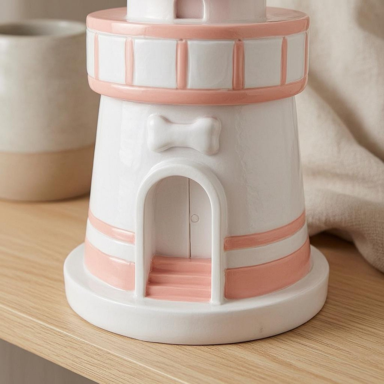 Pet Memorial Urn Round Base Lighthouse Container Decorative