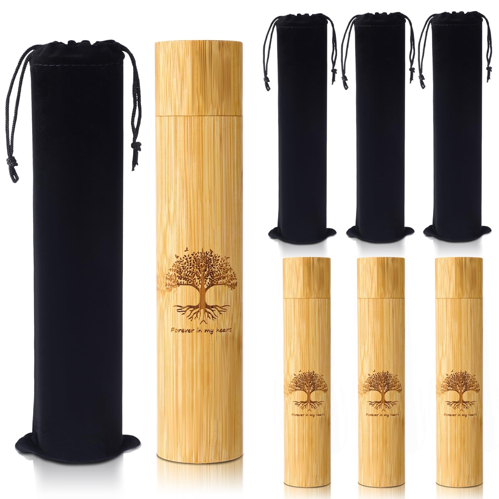 Thyle 2 Set Bamboo Scattering Urns for Ashes Tree, As Shown in the Picture