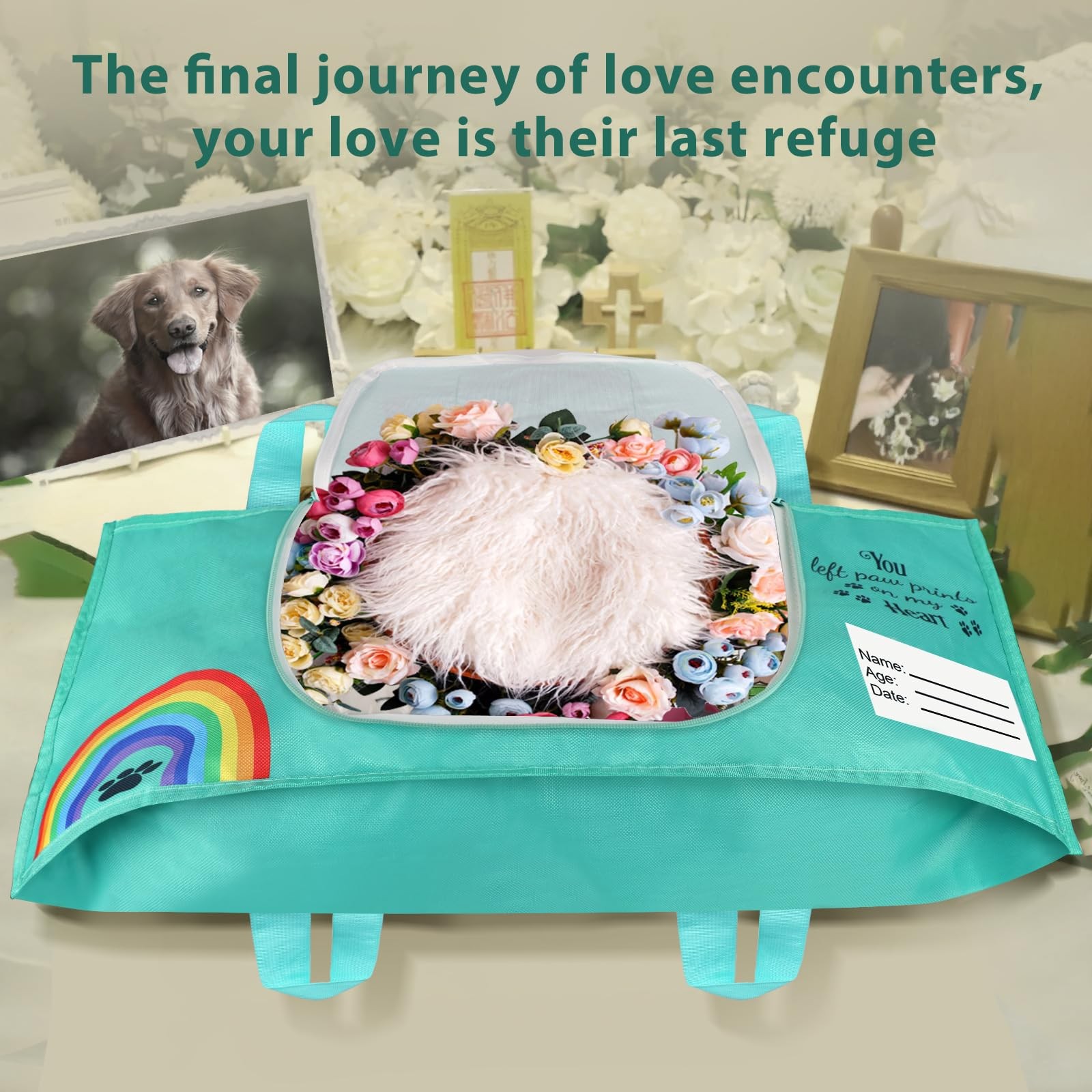 Pet Casket Body Bag, Dog or Cat Burial Box with Dignity, Dog Casket for Burial a