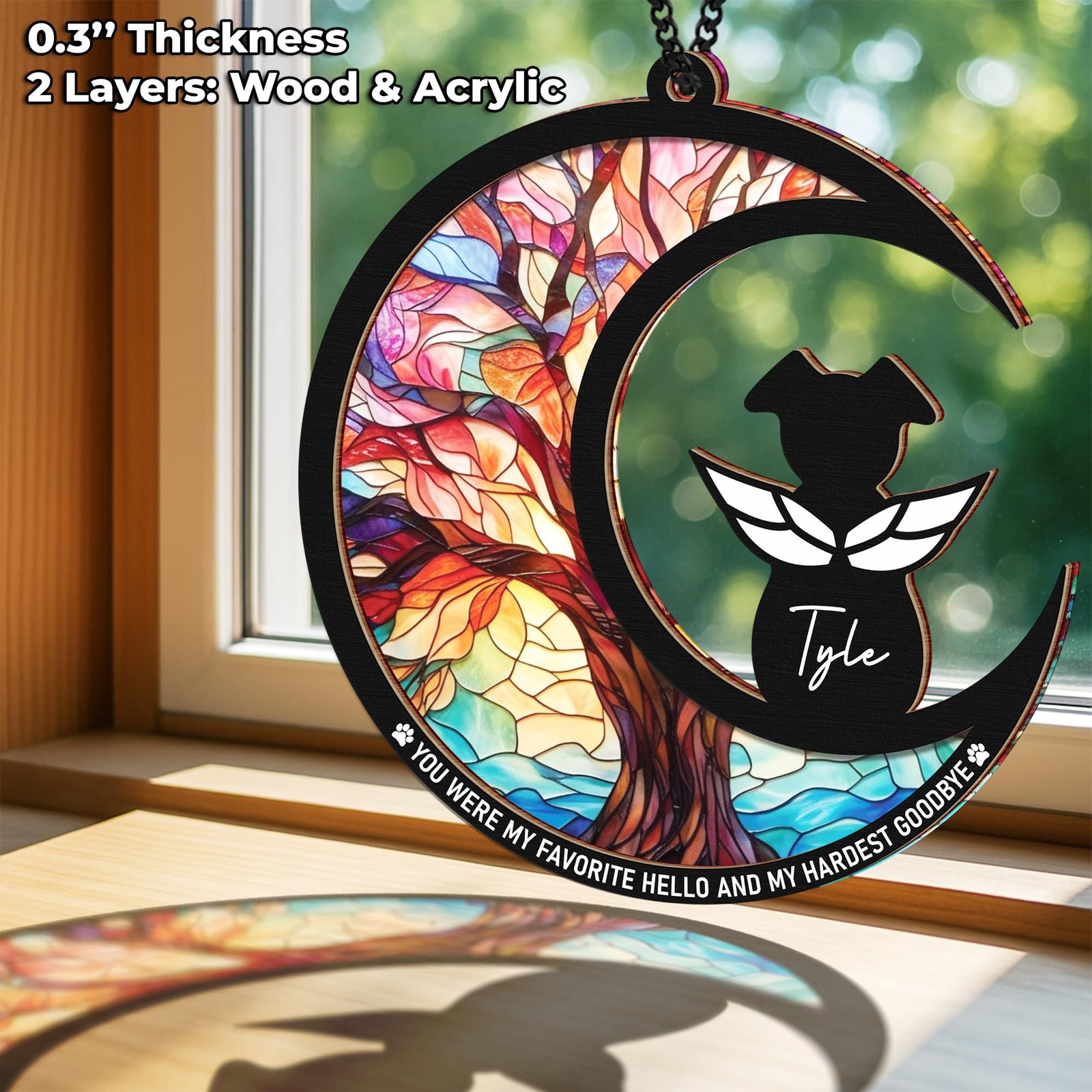 6″ DIY Dog Memorial Suncatcher – 4-in-1 Pet Memorial Gifts for Dogs, Loss of …