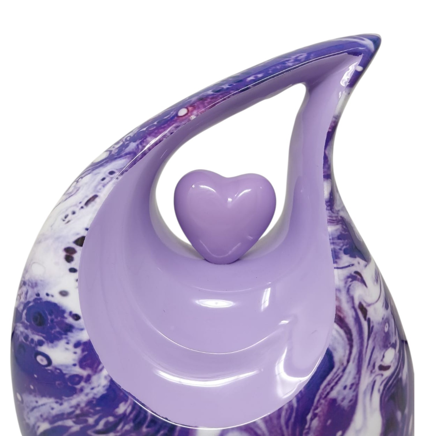 10” Purple Marble Teardrop Cremation Urn up to 200Lbs for Human Ashes Your Love
