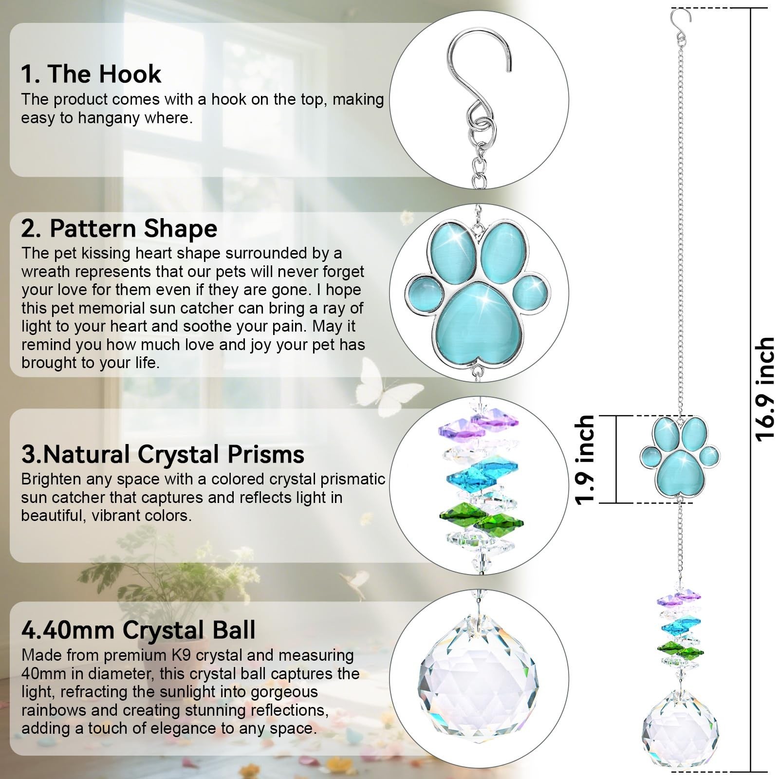 Dog Memorial Gifts for Loss of Dog,Thoughtful Dogs and Cats Remembrance Sun C…