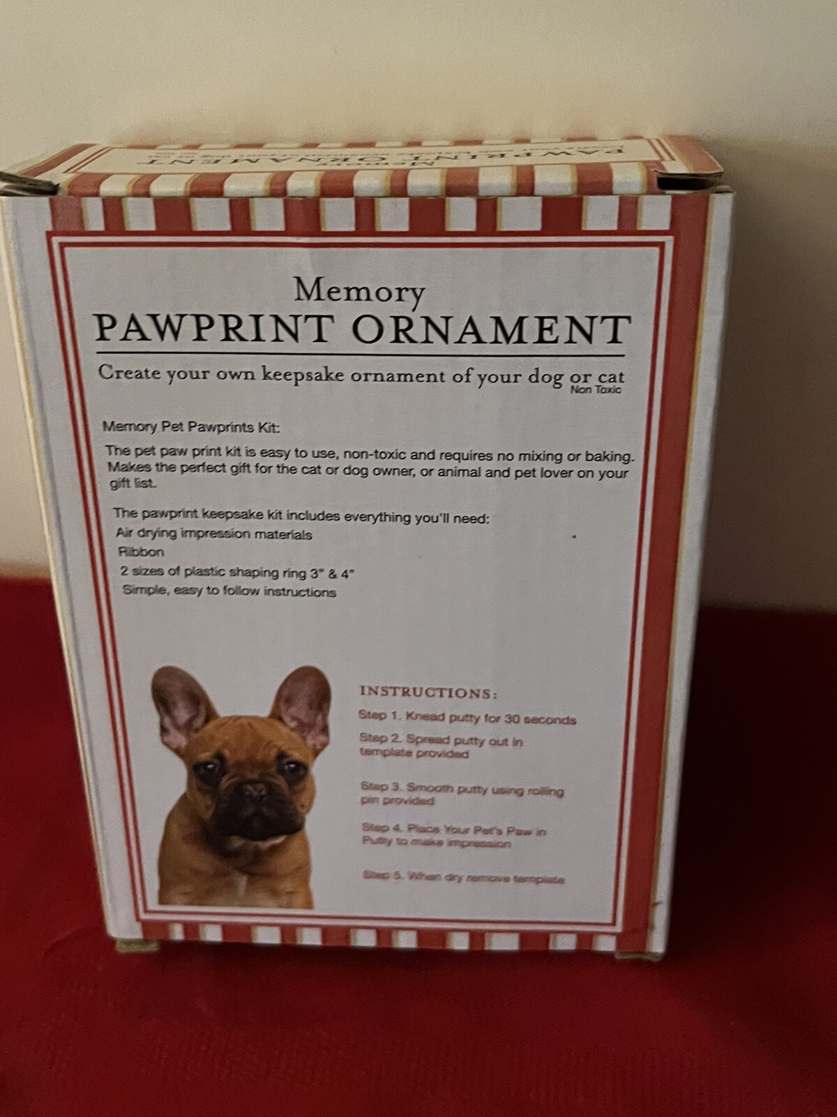 NIB MEMORY PET PAW PRINT KEEPSAKE ORNAMENT FOR DOG OR CAT 2 SIZES