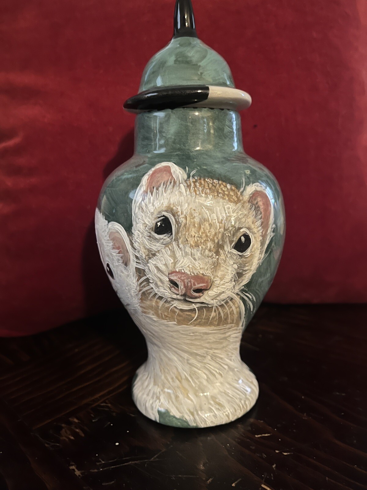 Custom SMALL Pet urn for ferrets cremation urns handmade Small pets hand painted