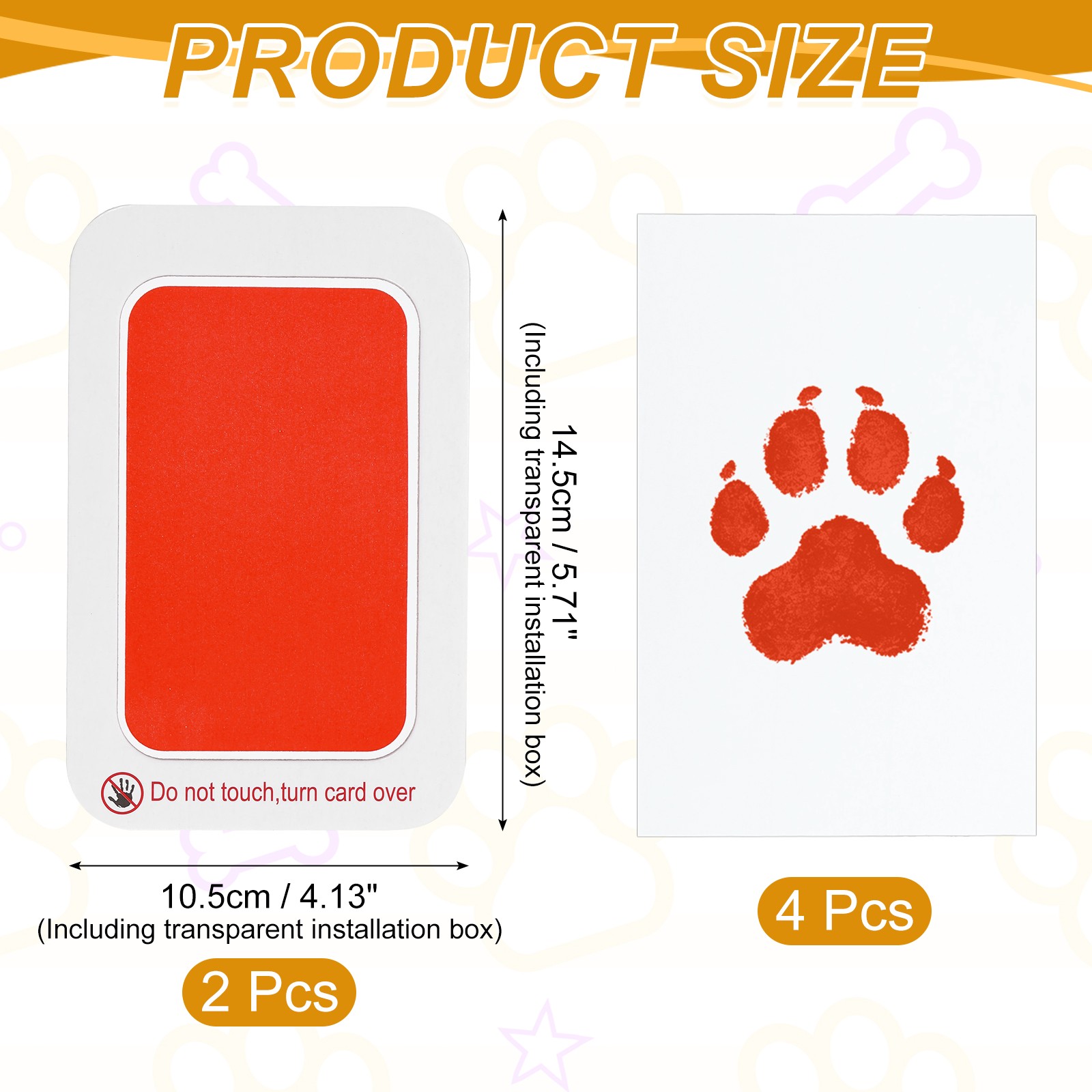 Pet Paw Print Kit, 5.7″X4.1″ Paw Print Impression, (Red, 2 Set)