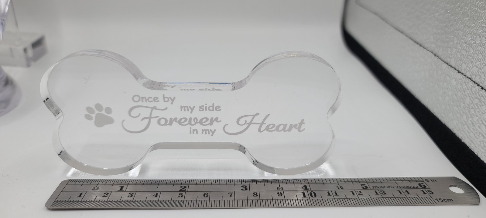 Pet Memorial Plaque Dog Bone Acrylic Keepsake Forever In My Heart Sympathy Gift