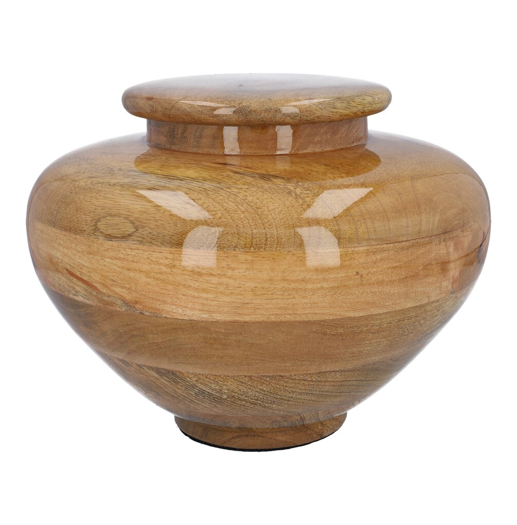 Funeral wooden urn for ashes Unique mango urn Medium size wood urn