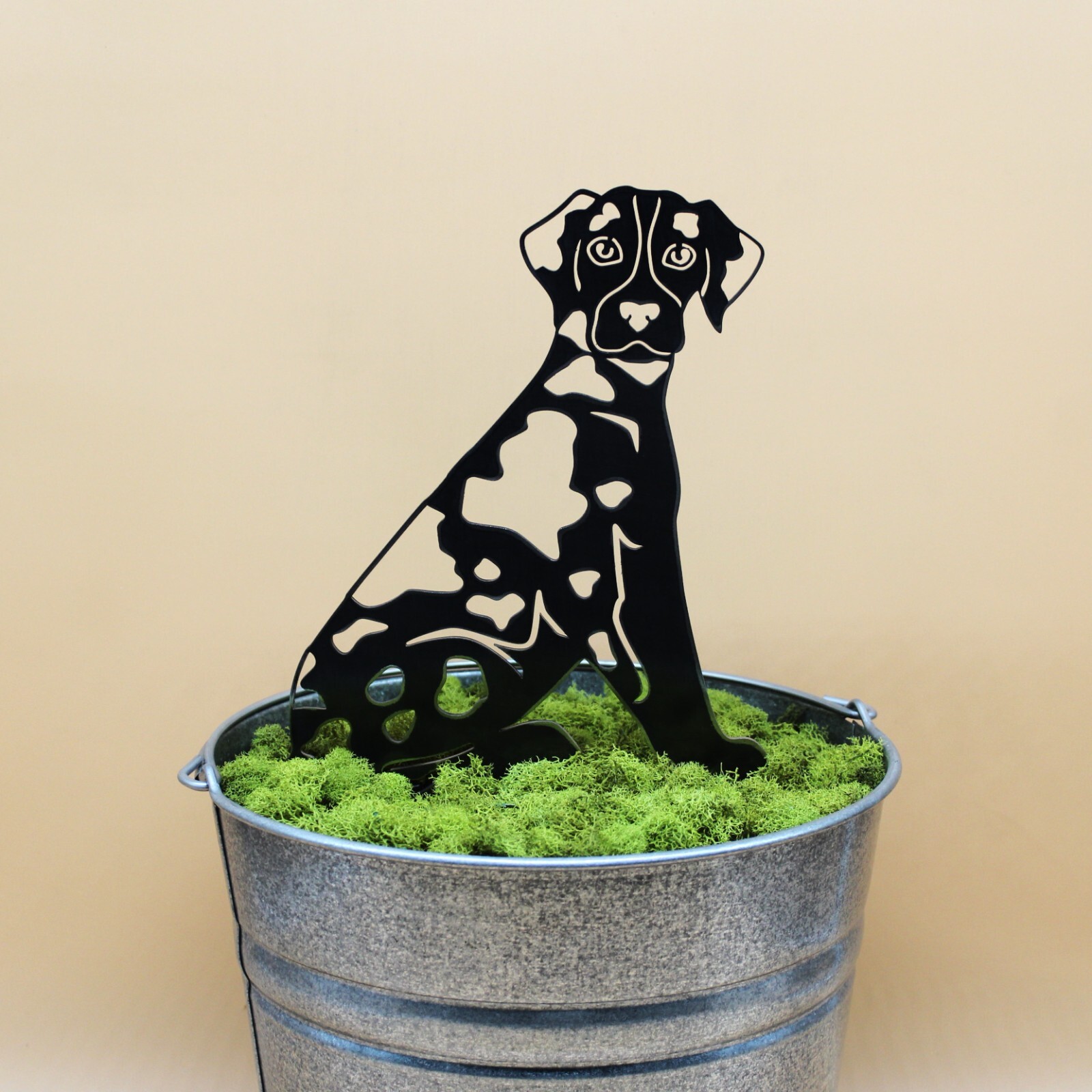 Catahoula Leopard Dog Black Metal Silhouette