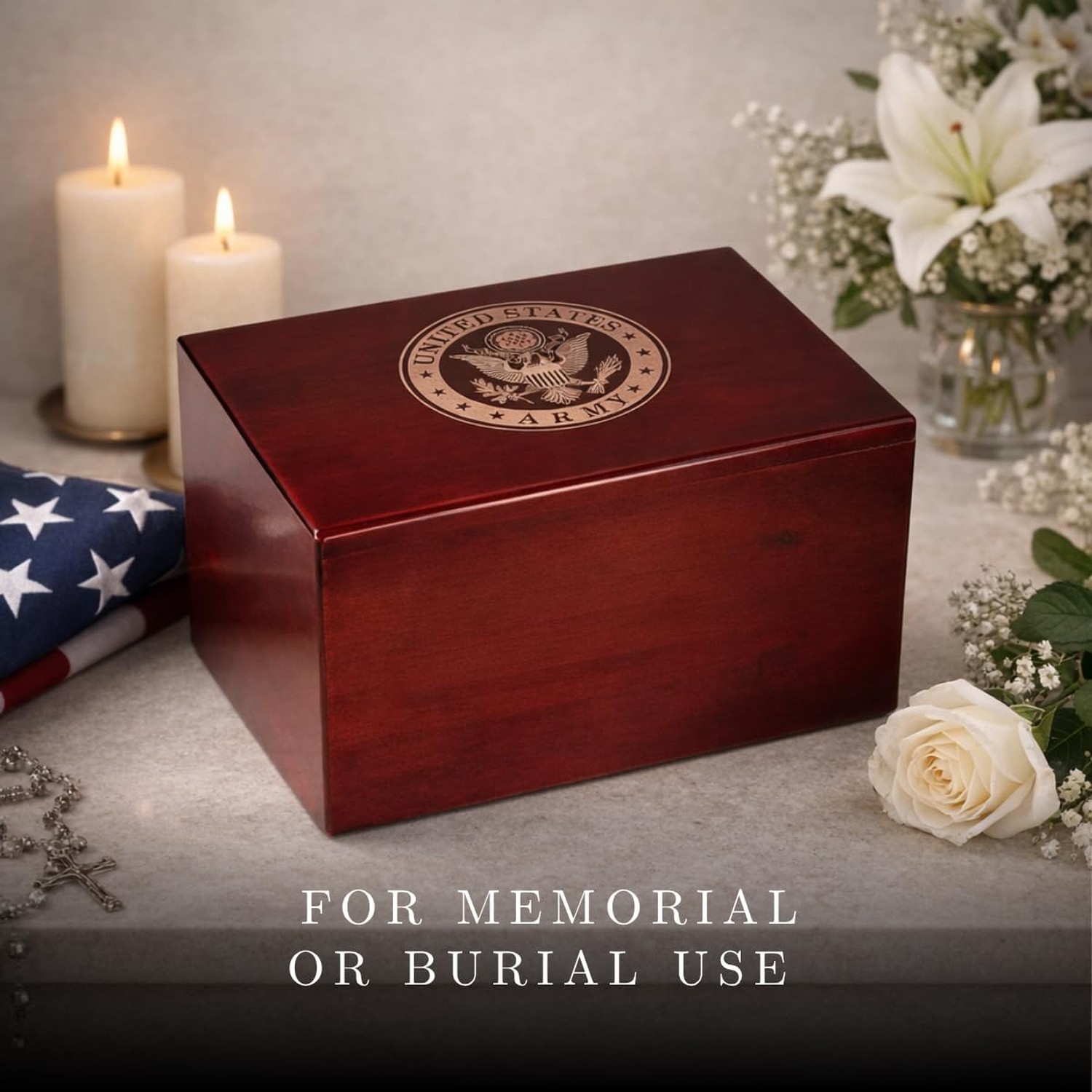 Bey-Berk Officially Licensed U.S. Army Military Urn – Large Cremation Urn for…
