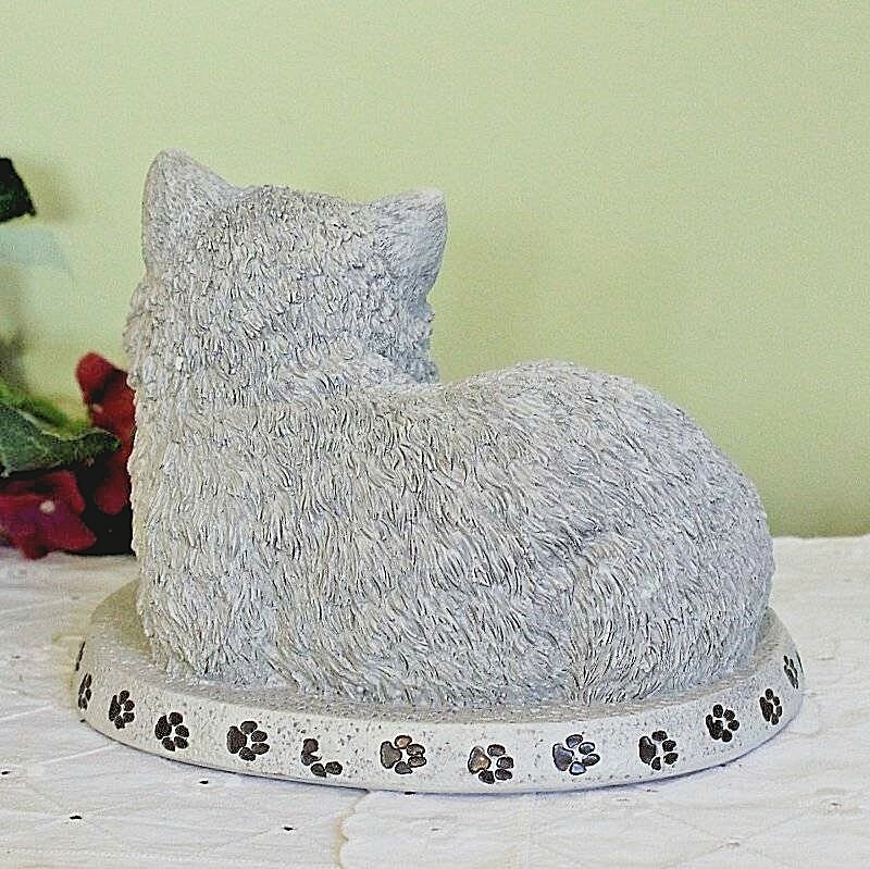Memorial Statue Kitten Cat Pet Forever In Our Hearts 8 inch Indoor Outdoor