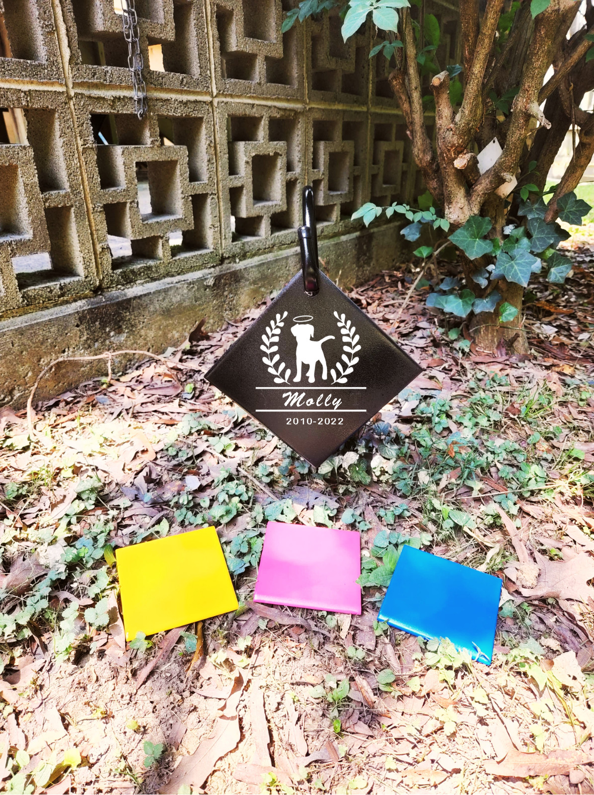Cat or Dog Gravestone + Hook | Personalized Memorial Stone | Cat & Dog Memorial