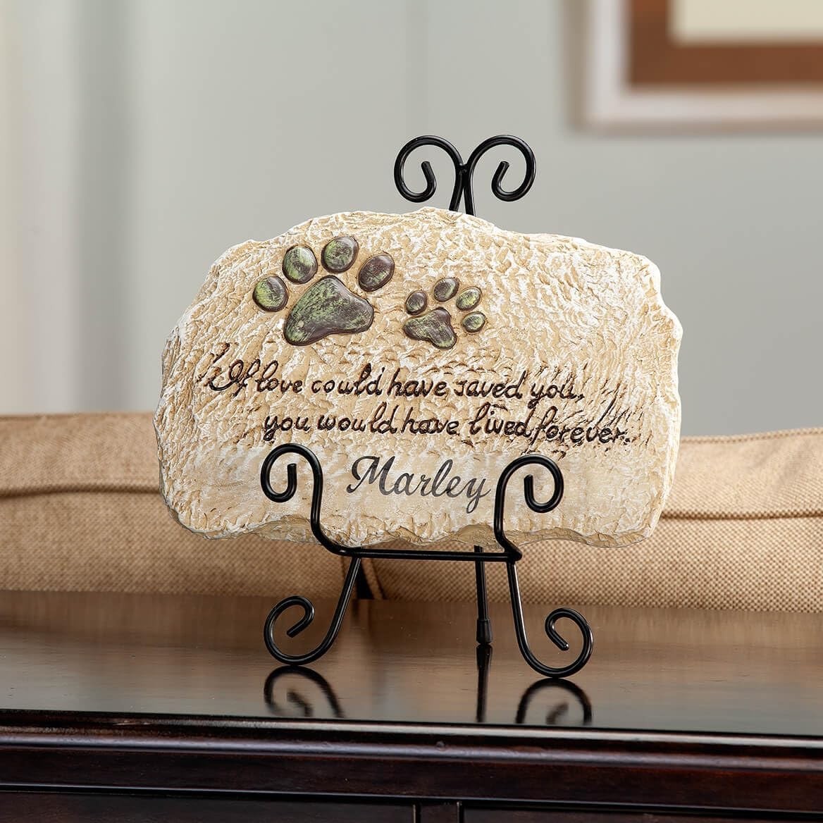 Pet Memorial Cemetery Stepping Stone PERSONALIZED Dog Cat Paw Print Grave Marker
