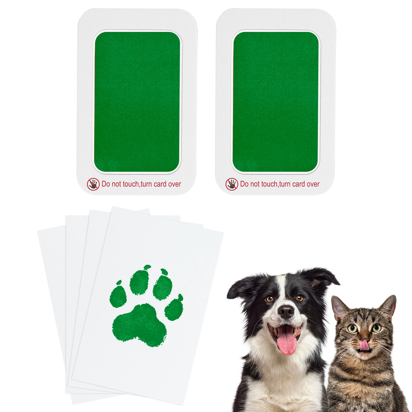 Pet Paw Print Kit 5.7″X4.1″ Paw Print Impression Dark Green 2 Set