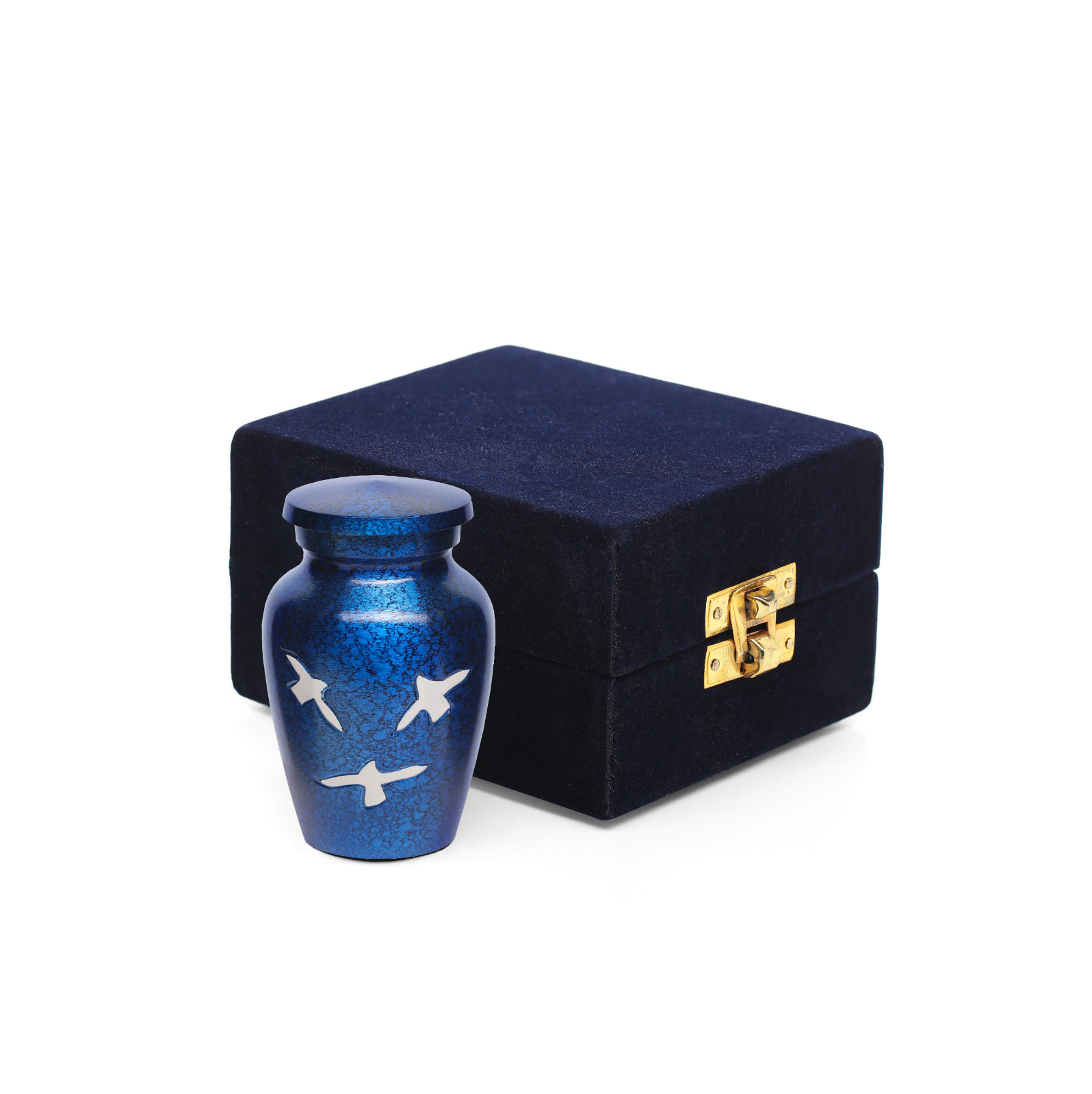 Pet Cremation Urn, Small urn for Animal Ashes, Blue White Doves