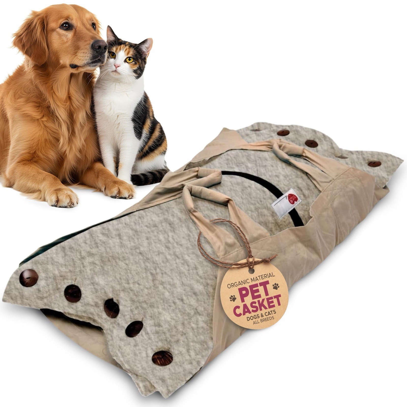 Sweet Goodbye Cocoon Pet Burial & Cremation Kit (Small, Natural) OPEN BOX