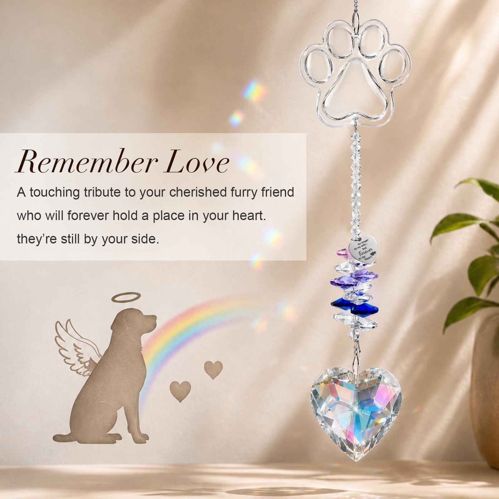 Pet Memorial Suncatcher, Dog Memorial Gifts | Loss of Dog Sympathy Gift, Cat …