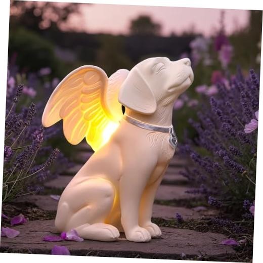 Dog Memorial Gifts – Dog Angel Statue Garden Solar Light – Pet Memorial