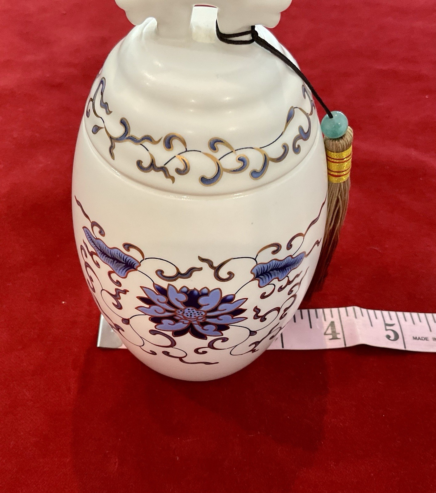 CERAMIC PET URN HEAVY MOISTURE PROOF MEMORIAL URN FOR PETS TASSEL ON FOO DOGS