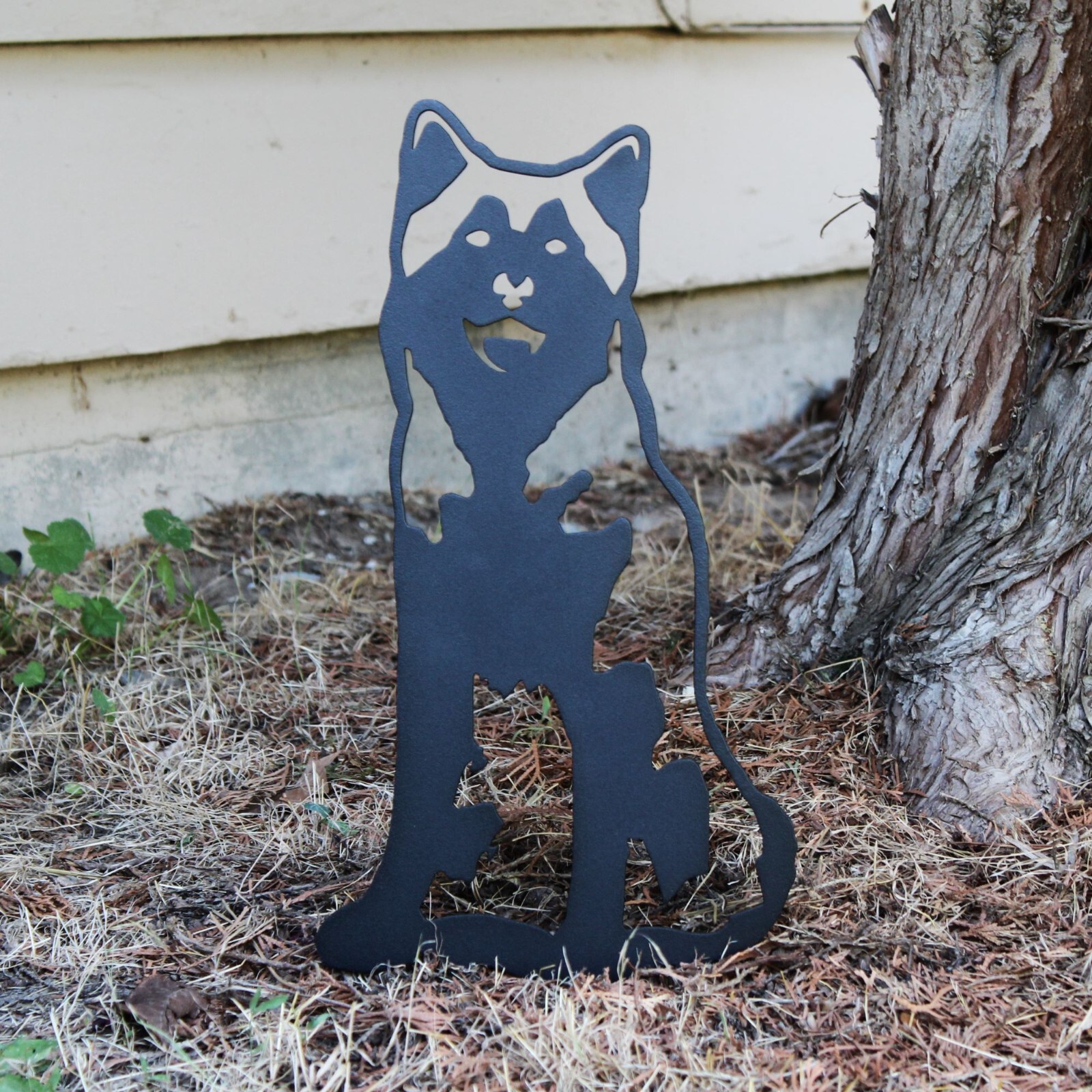 Alaskan Malamute Black Metal Dog Silhouette