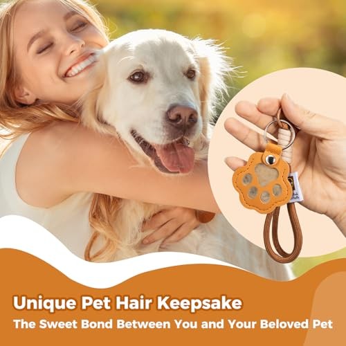 Pet Hair Keepsake Cat Dog Fur Keychain Pet Paw Shaped KeyChain Cat Fur Style1