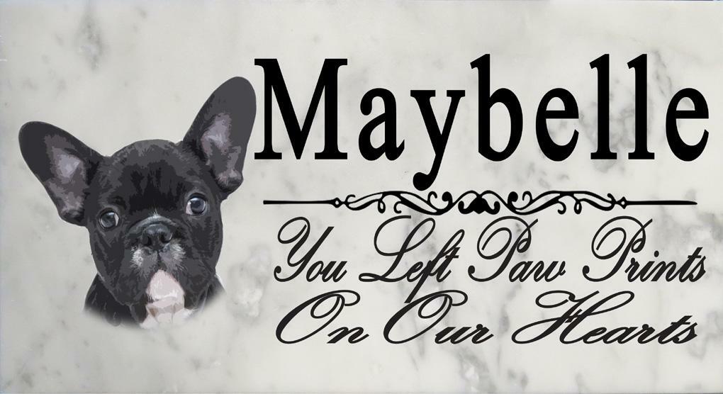 Customized Black French Bulldog Memorial Stone Dog Grave Marker Pet Garden