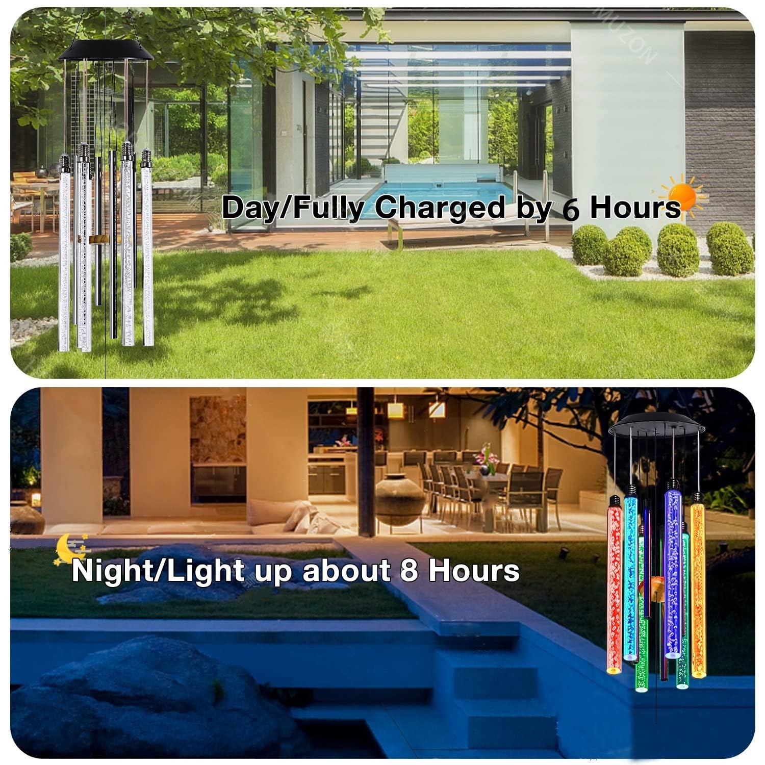 Solar Pet Memorial Wind Chime, Dog Memorial Gifts for Loss of Dog, Rainbow Br…