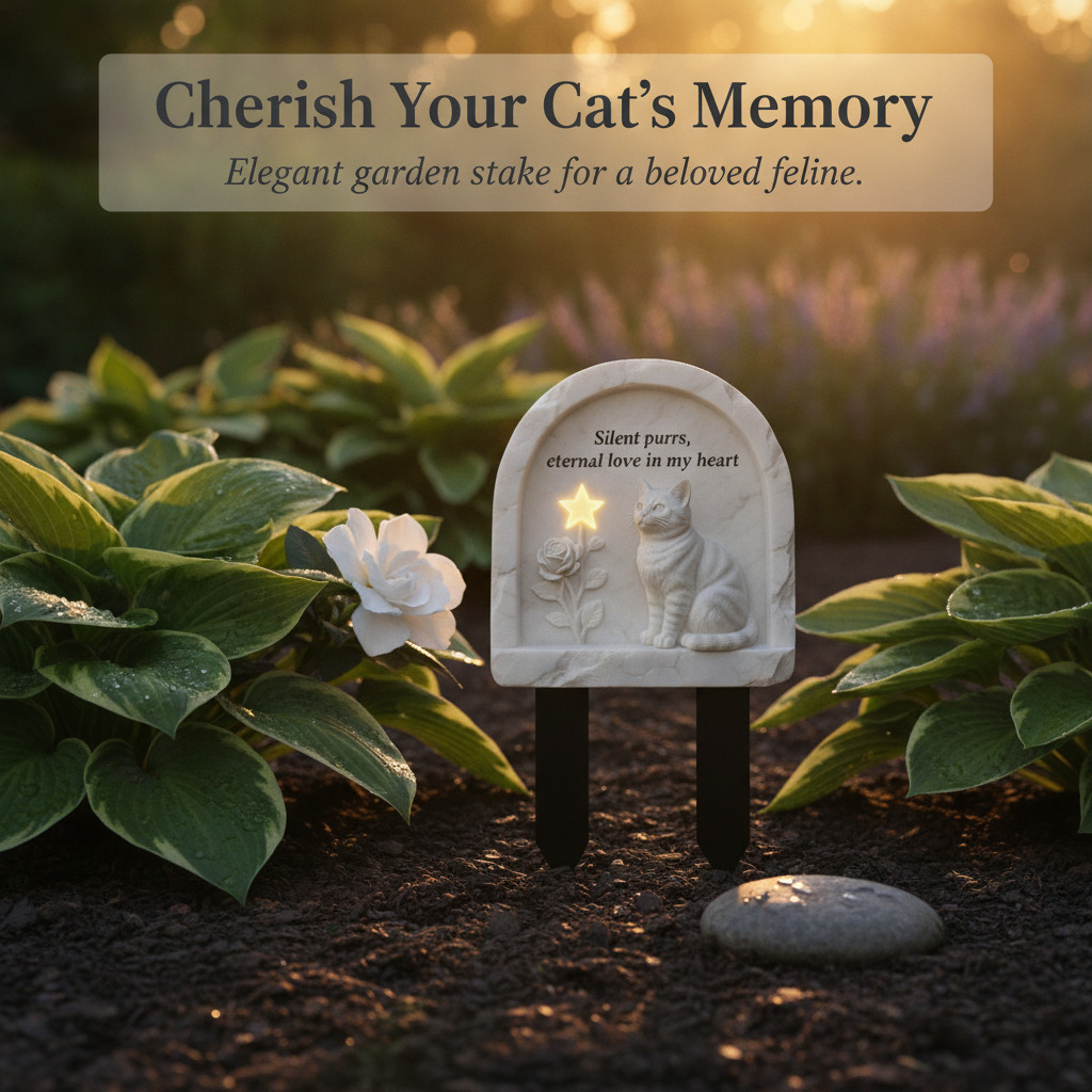 Cat Memorial Garden Stake, Cat Grave Marker for Outdoor Garden, Yard Decor