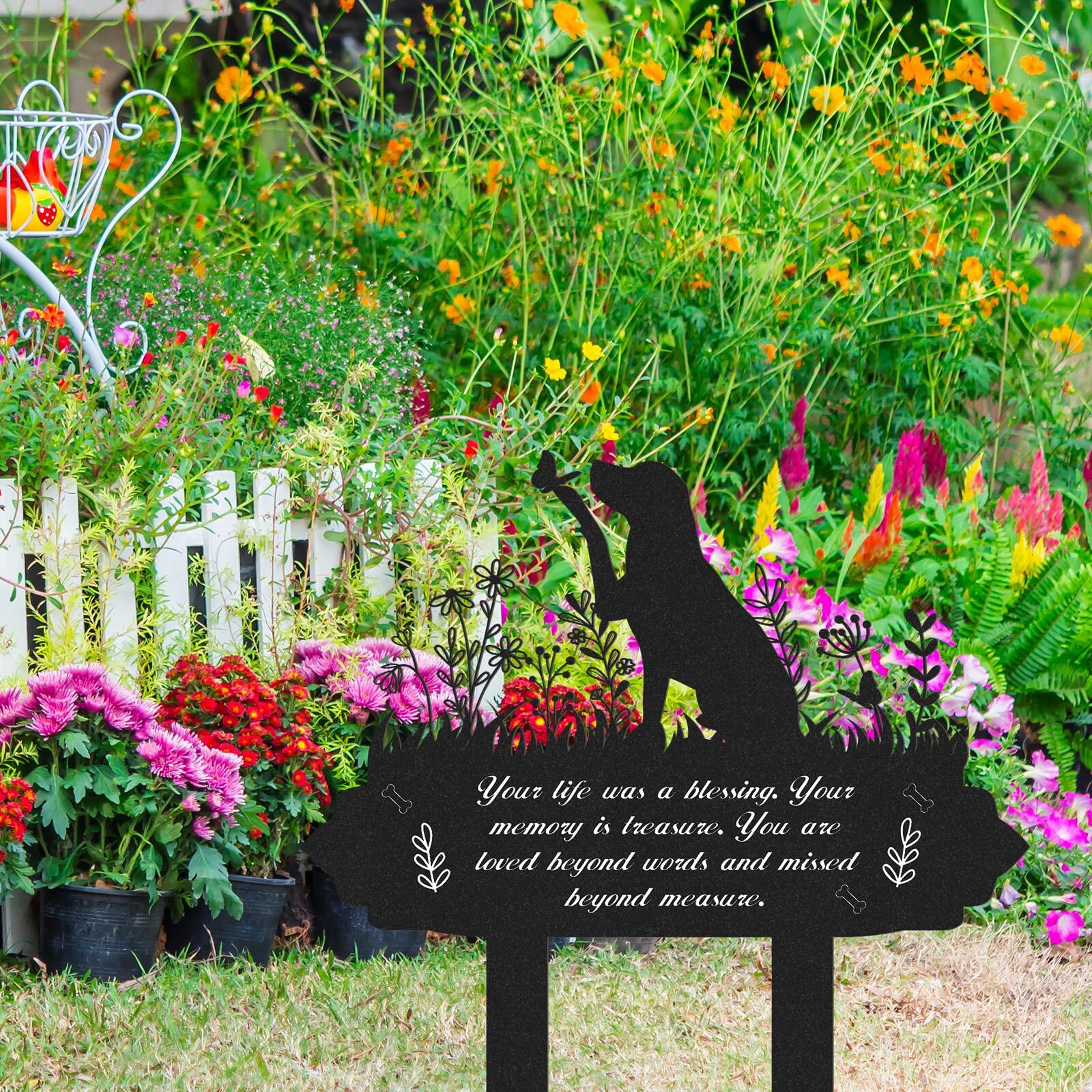 Memorial Pet Grave Markers- Metal Dog Pet Grave Markers Garden Grave Decorati…