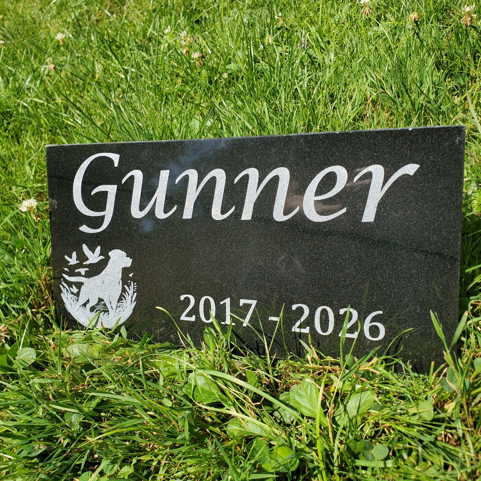 Hunting Dog Grave Marker Headstone Garden Pet Loss Memorial Burial Stone t25
