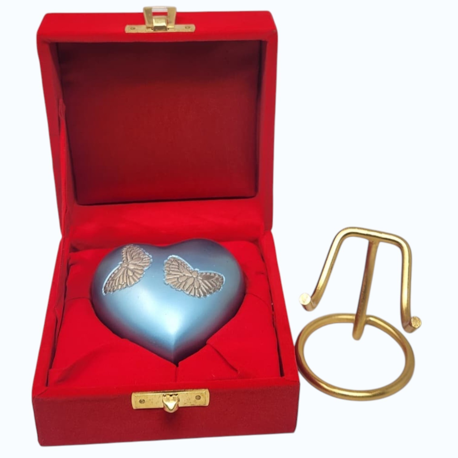 Blue Heart Butterfly Cremation Urn keepsake Memorial Urn For Human Ashes