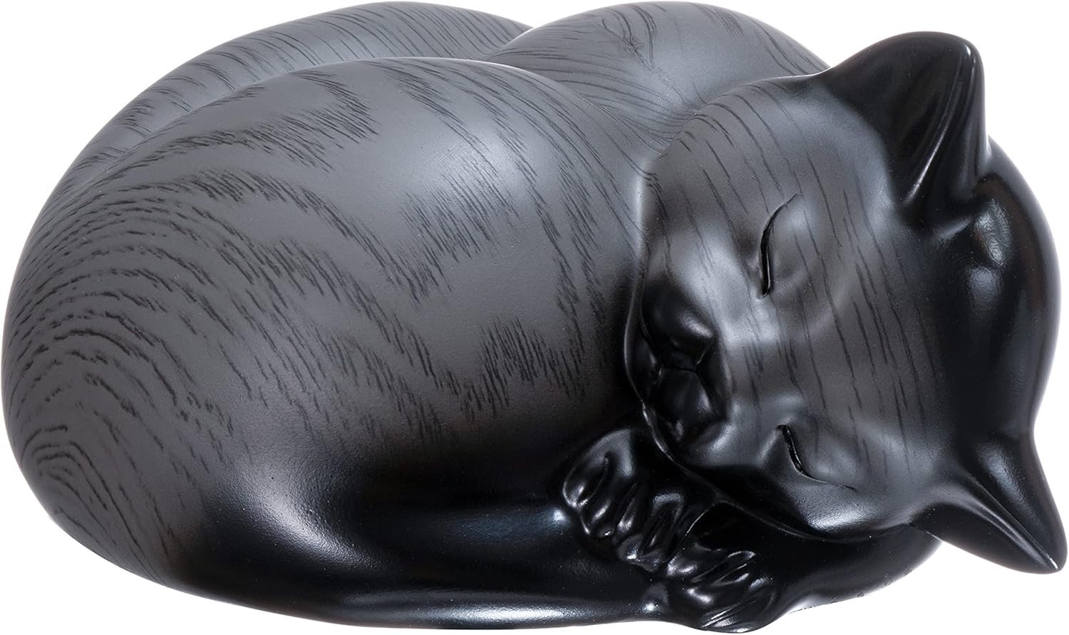 Modern Gray Cat Urn for Ashes Polished Resin Durable Pet Memorial Keepsake