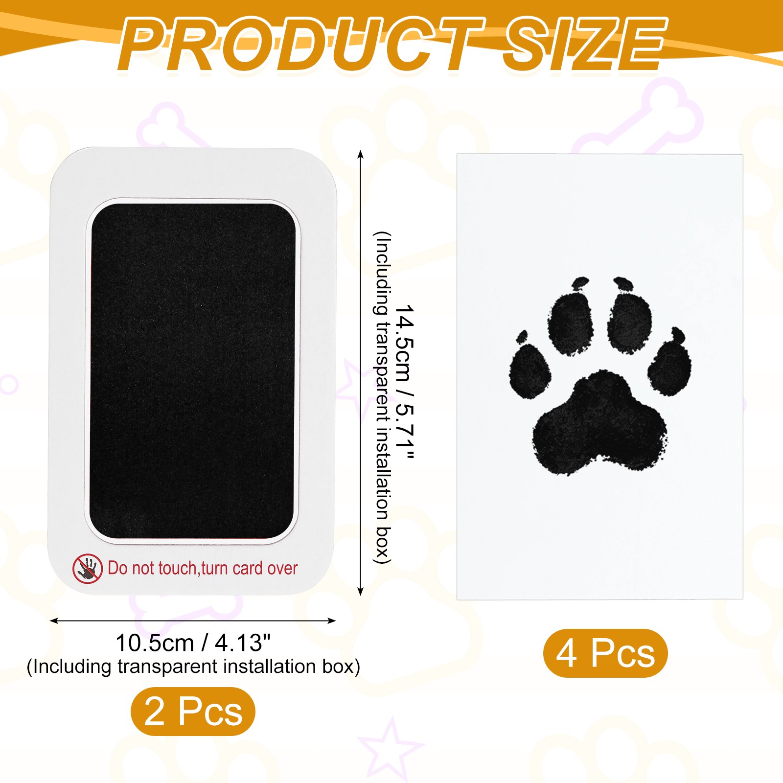 Pet Paw Print Kit 5.7″X4.1″ Paw Print Impression Black 2 Set