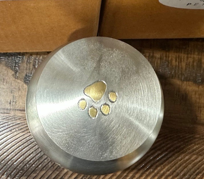 Paws Engraved Pet Cremation Stainless Steel Urn for Small Dogs and Cats Ashes