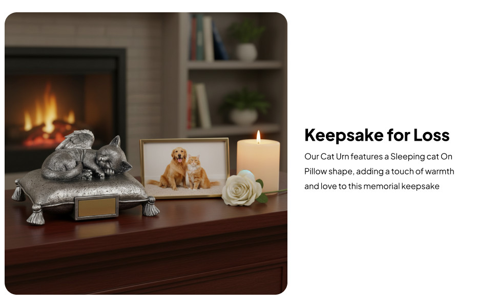 Sleeping Cat Pet Urn Pet Memorial Statue Memories Sculpture Supplies Figurine