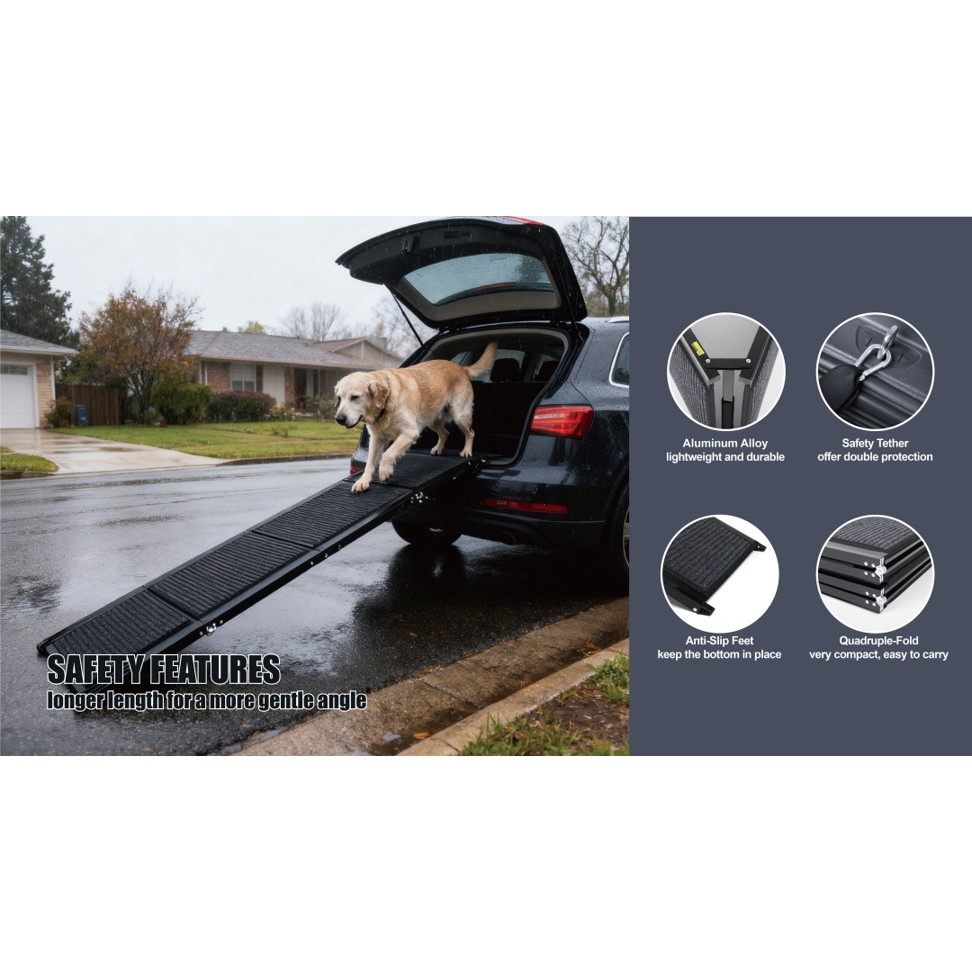 Dog Ramp For Car 71 Long 19.5 Wide Portable Dog Ramps For Large Dogs With Non-S