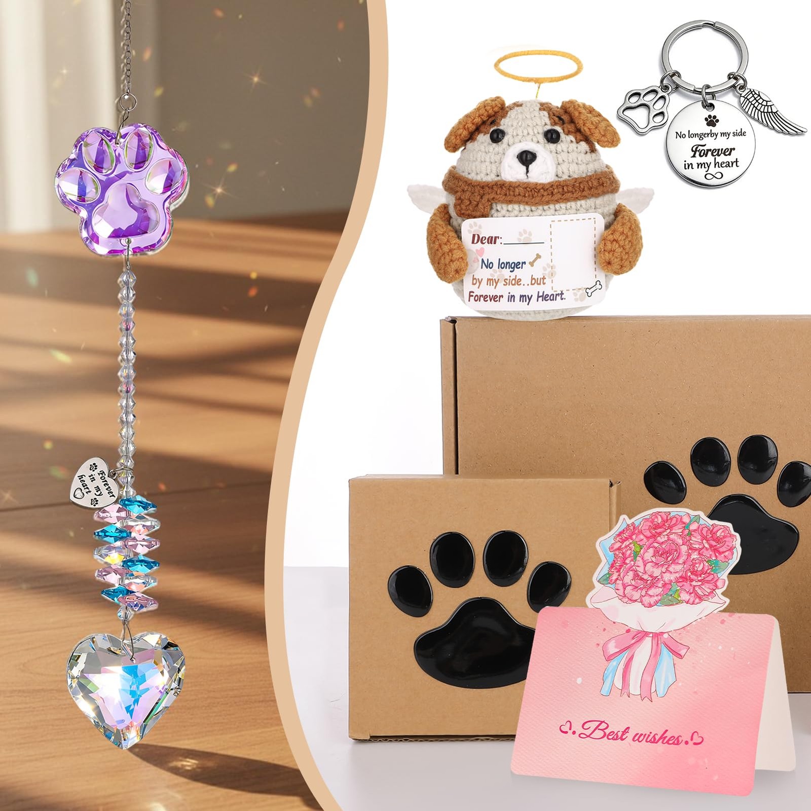 Dog Memorial Gifts with Suncatcher Sympathy Gift for Loss of Dog Pet Loss Tho…