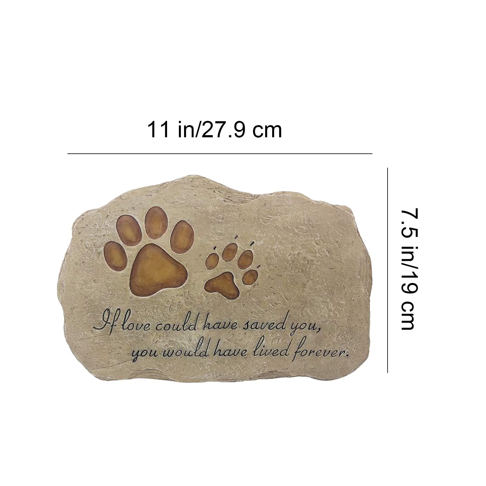 Pet Memorial Stone Grave Marker Paw Print Poem Tombstone Sympathy Loss Gift