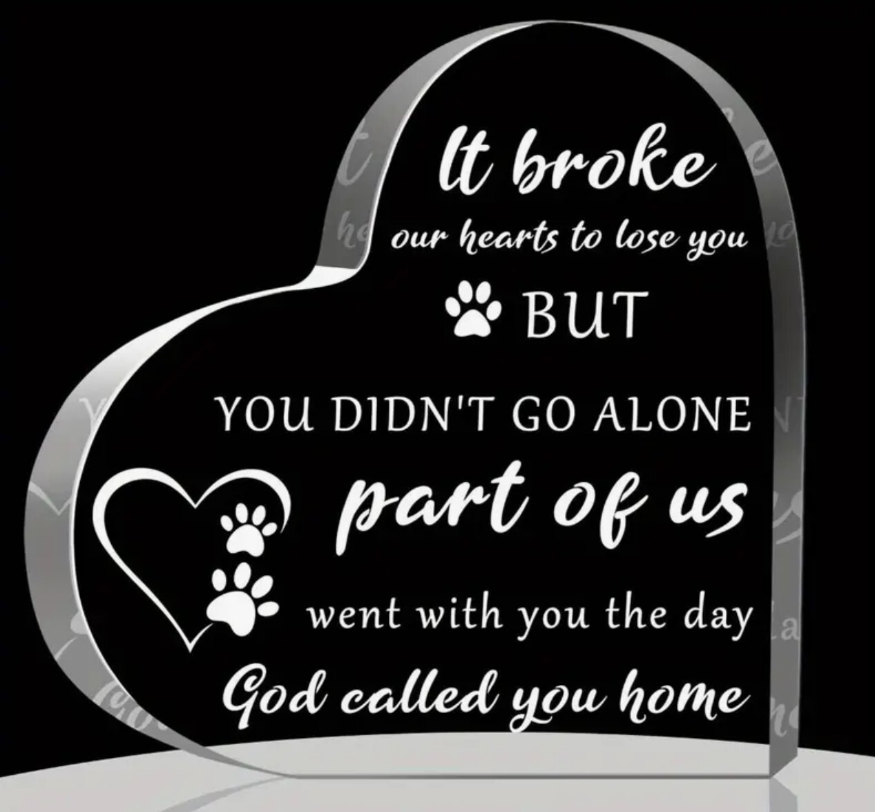 Pet Memorial Heart Remembrance and Bereavement Gift, 12 Variants For Pet Lovers