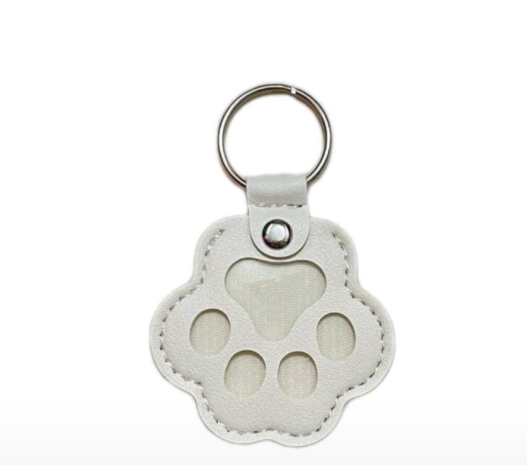New White Paw Furry Pet Hair Collection Storage Key Chain Dog Cat Bunny Memorial