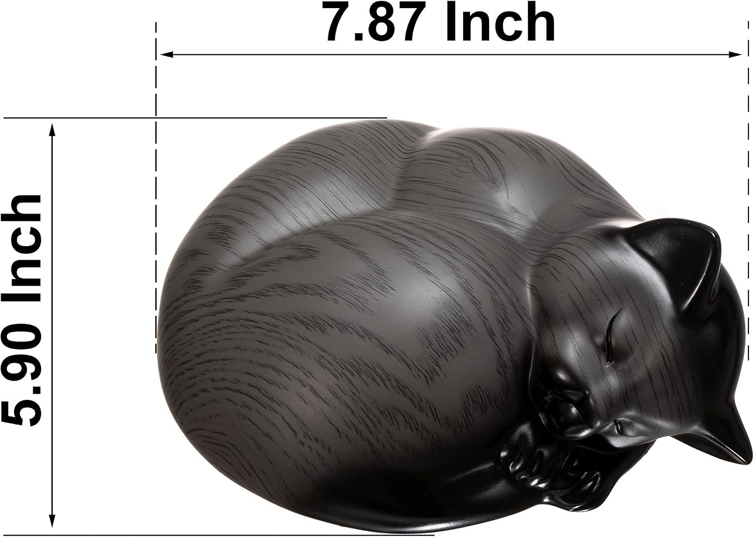 Modern Gray Cat Urn for Ashes Polished Resin Durable Pet Memorial Keepsake