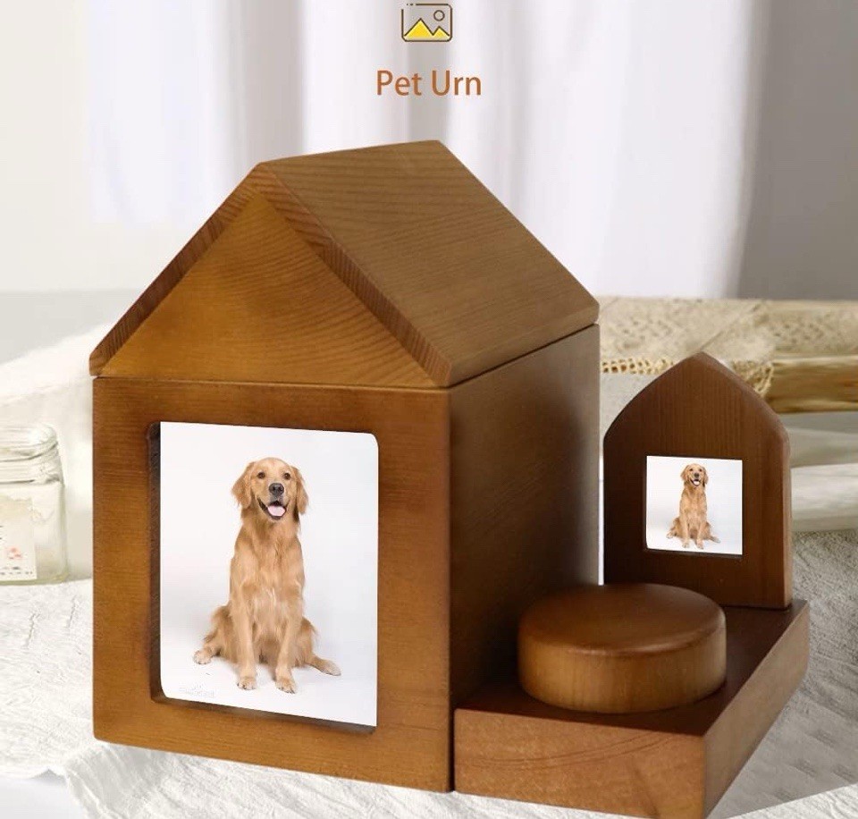 NEW DOG CAT Pet Memorial Urn for Ashes Photo Frame Keepsakes Box Cremation Urns
