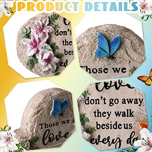 Memorial Garden Stone Sympathy Gift for Loss of Loved One Stepping 6 Inch