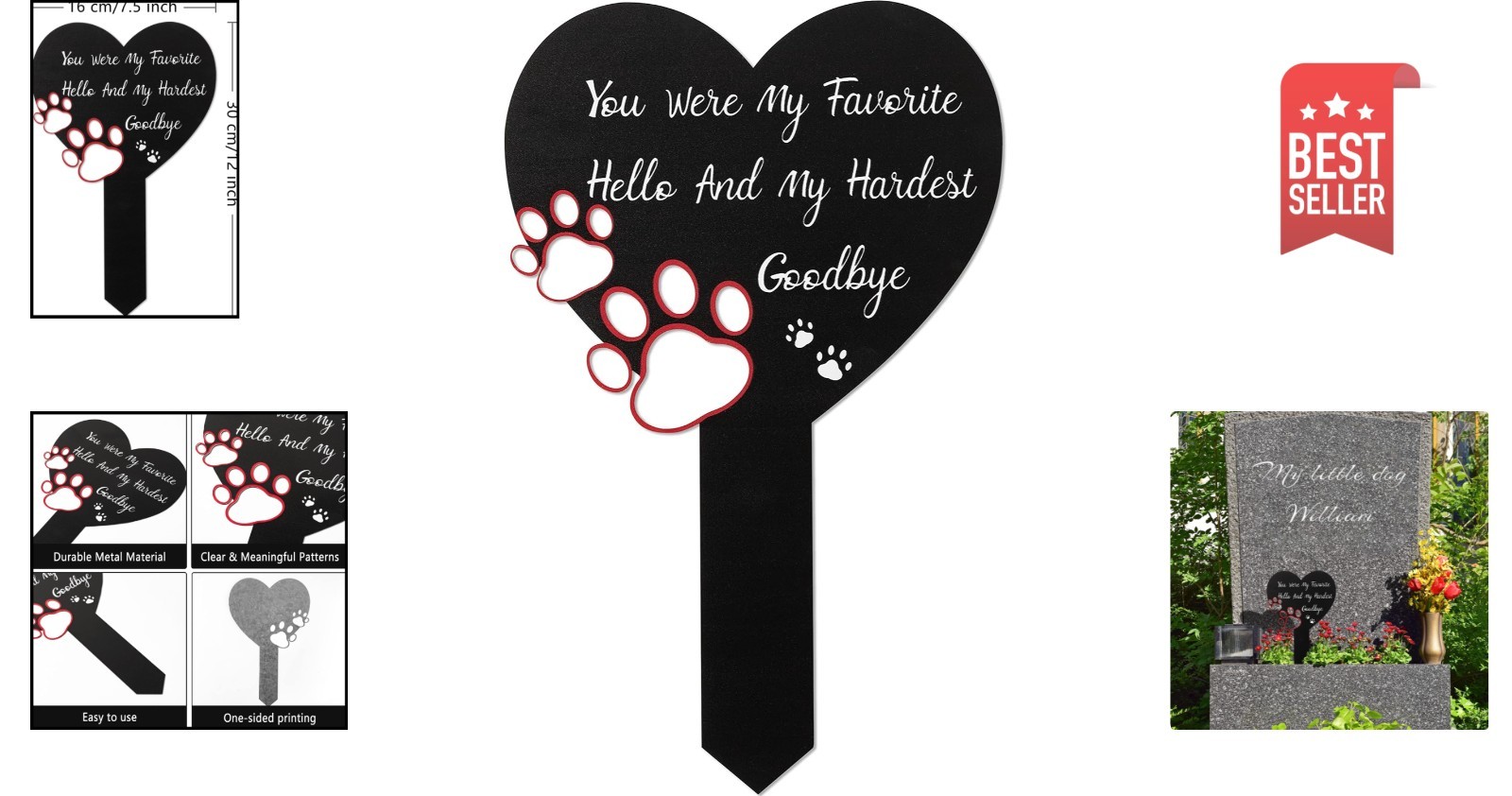 Outdoor Pet Cemetery Headstone Decor with Personal Message – Easy Installation